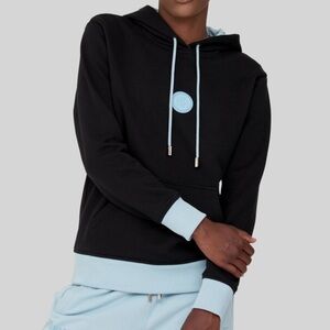 NWT Monastery Couture Sarisa Hoodie Size S Black/Teal Kangaroo Pocket Designer